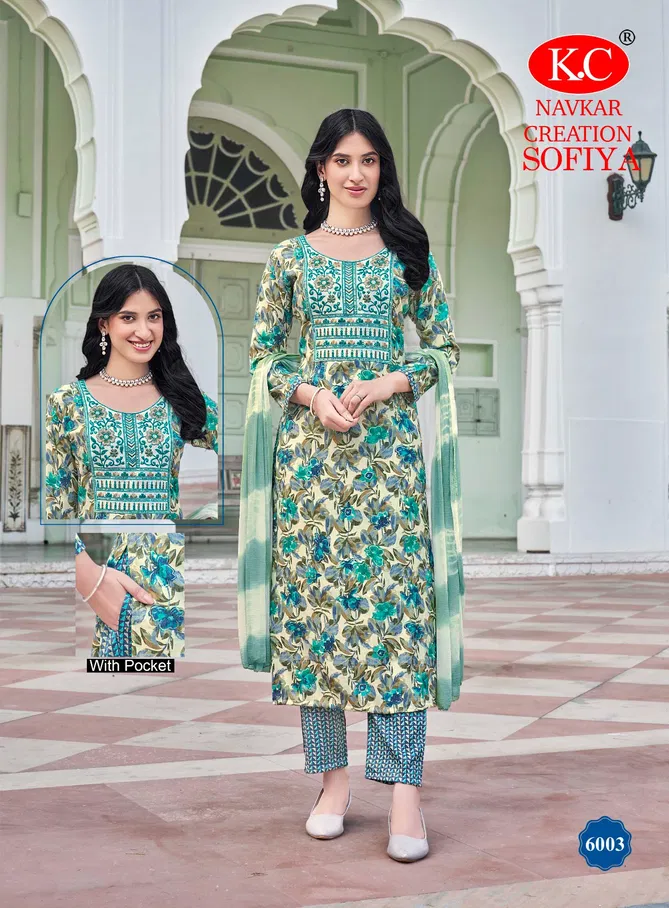 Sofia Vol 6 By Kc Capsul Foil Printed Kurti With Bottom Dupatta Exporters In India